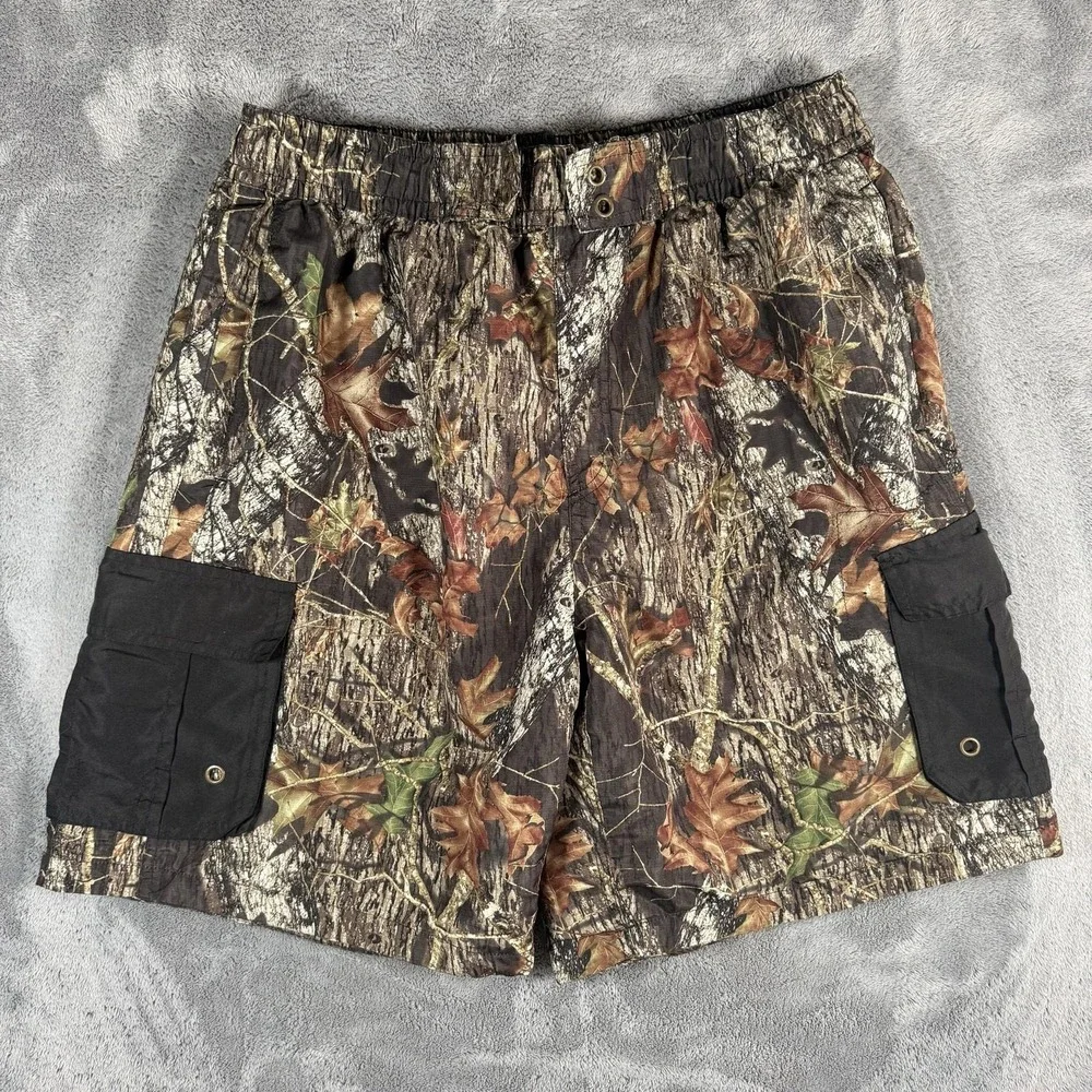 Wilderness Dreams Swim Shorts Mens Size XL Brown Camo Cargo Microfiber Hunting